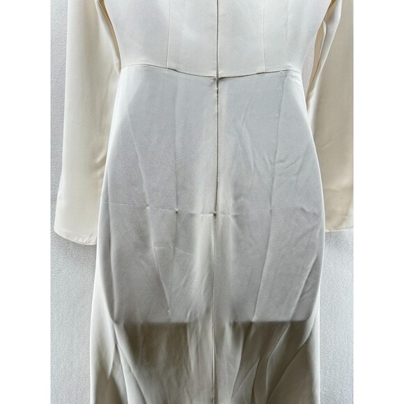 Alexandra Grecco Celine Gown Size 8 Ivory Wedding Dress Long Sleeve V Neck Train - Picture 10 of 16